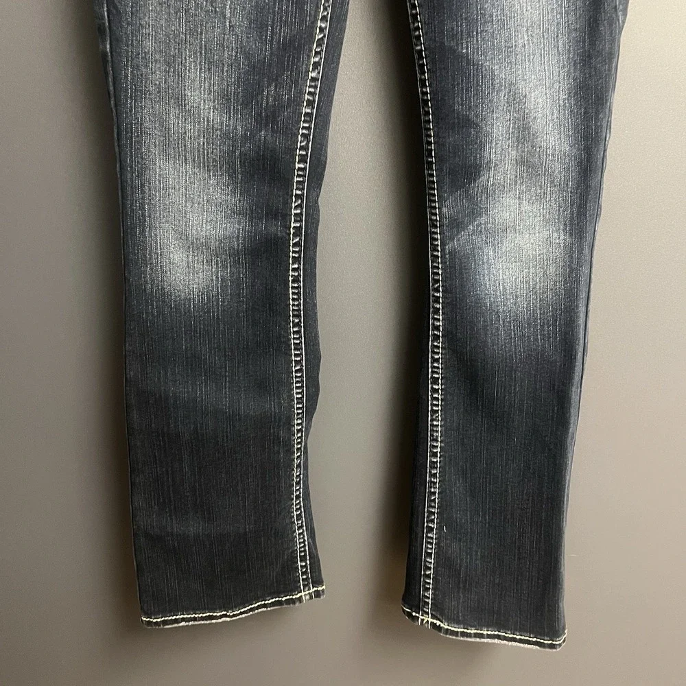 Silver Jeans Womens 28X31 Aiko‎ Mid Boot Dark Wash THICK STITCH - Picture 7 of 10
